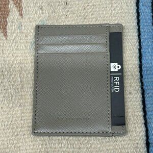 Albrint Grey Crosshatch Texture Front Pocket Wallet